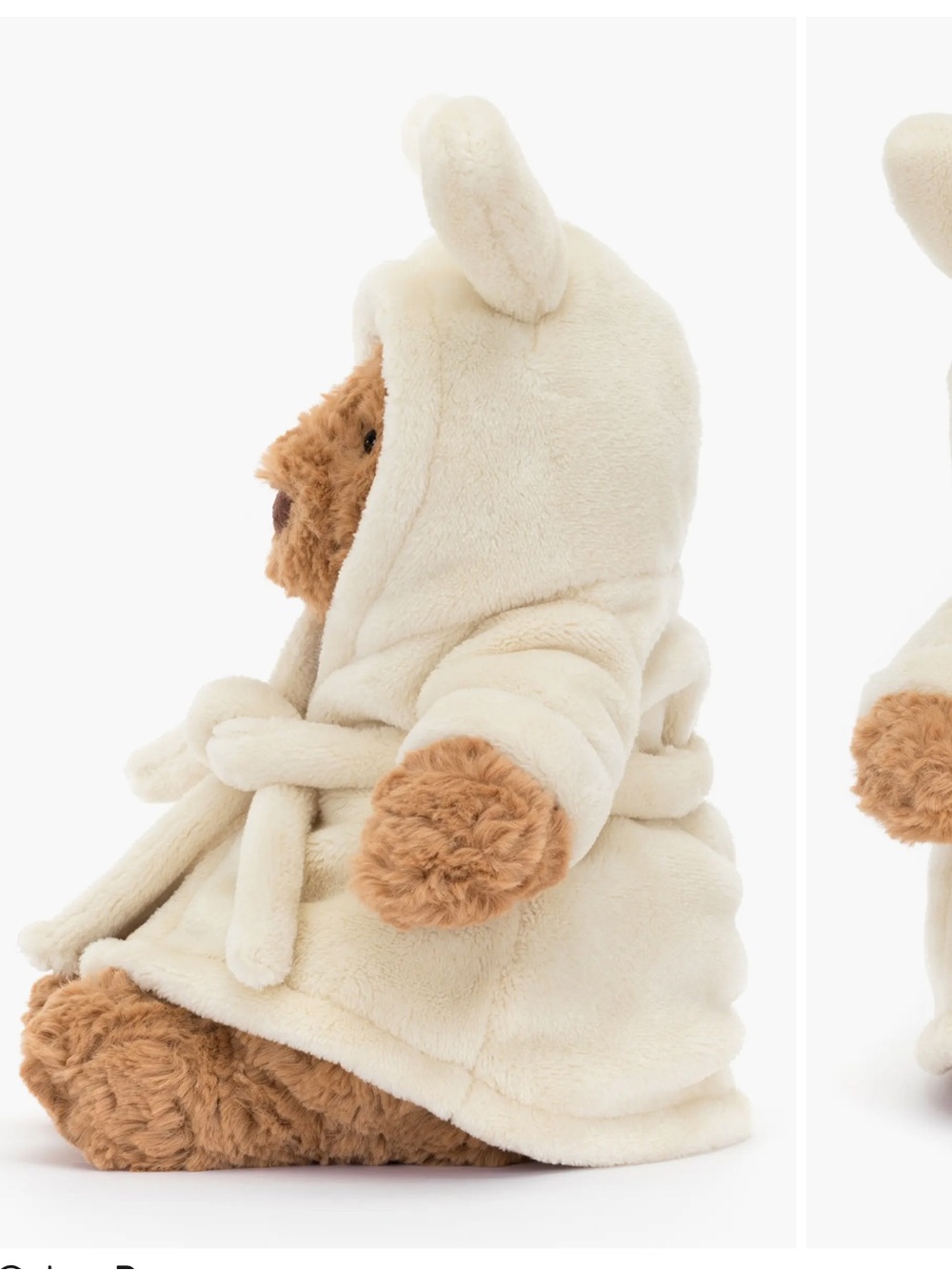 Jellycat Bartholomew Brown Bear in Cream Hooded Bathrobe Plush - Picture 3 of 10